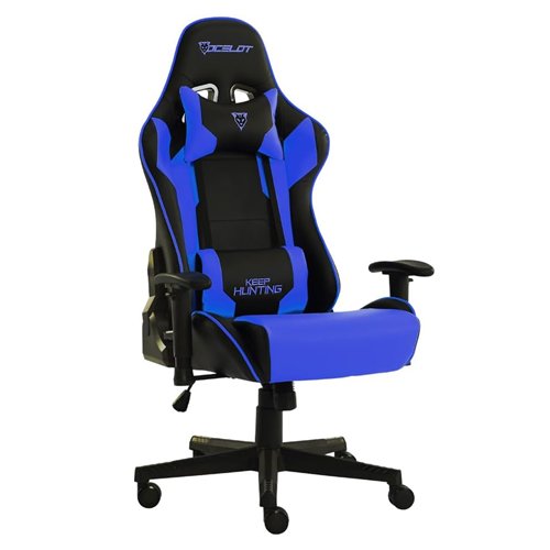 Silla Gamer Ocelot OSBLUE-08 - Soporta 150 kg - Negro y Azul - Inclinación Ajustable