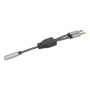 Adaptador de Audio Manhattan 356121 - 2 en 1 - 3.5mm - 15cm - Negro con Plata - 356121