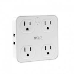 Enchufe Inteligente Nexxt NHP-T610 - Wi-Fi, 4 Conectores, 4 Puertos USB, Control de Voz