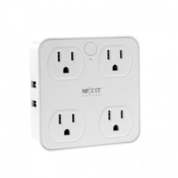 Enchufe Inteligente Nexxt NHP-T610 - Wi-Fi - 4 Conectores - 4 Puertos USB - Control de Voz - NHP-T610