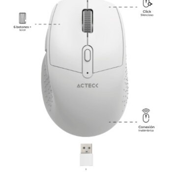 Mouse Acteck OPTIMIZE ERGO MI680 Inalámbrico USB 6 Botones Blanco - AC-934084 Mouse Acteck OPTIMIZE ERGO MI680 Inalámbrico USB 6 Botones Blanco - AC-934084