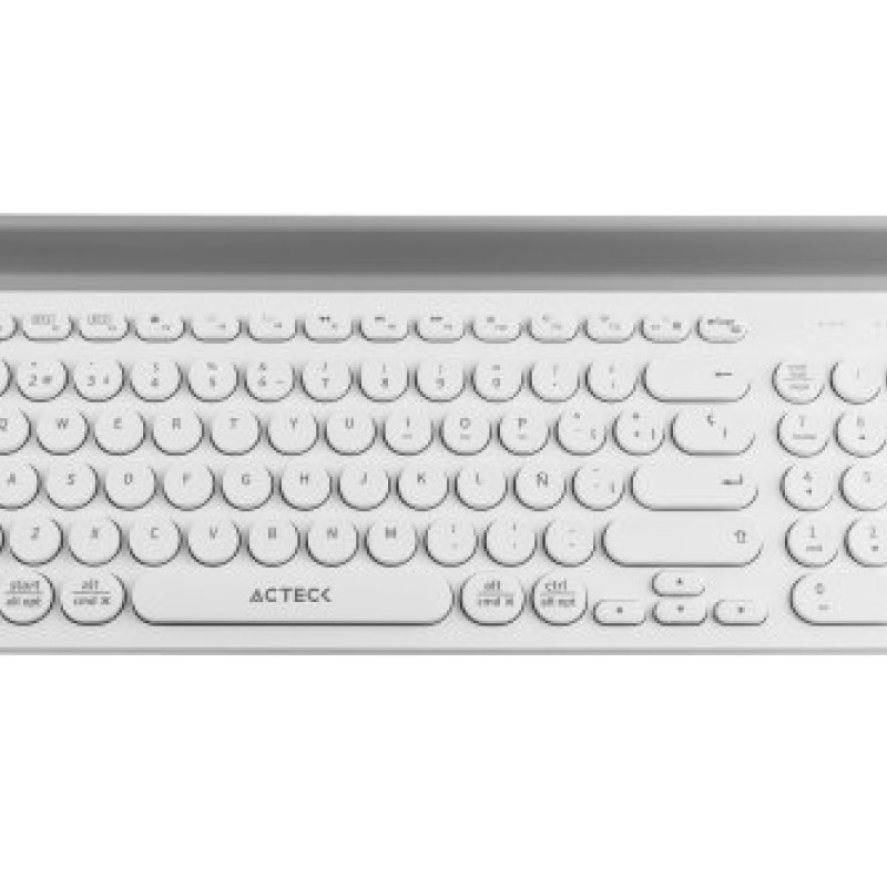 Teclado Acteck INSPIRE COMP TI695 - Inalámbrico - Bluetooth - Español - Blanco - AC-934213