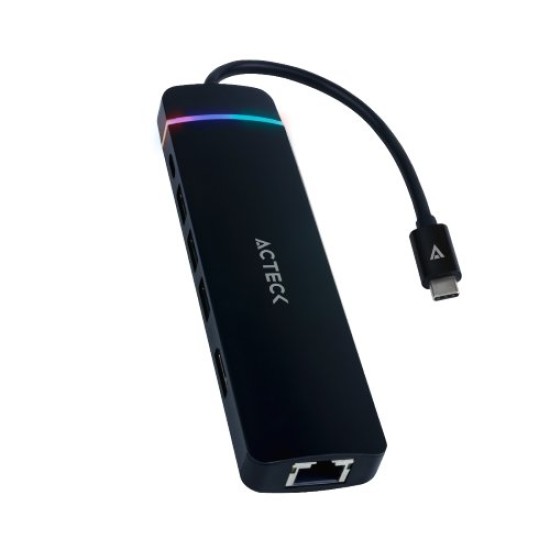 Hub USB Acteck GATE 8 DH675 - USB-C a HDMI - 3x USB 3.0 - USB-C - Lector SD - Ethernet - AC-934626