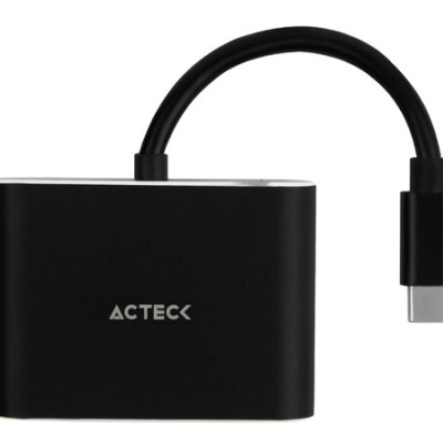 Adaptador Acteck Shift Plus AV420 - USB-C a HDMI/VGA - 10 cm - 4K - AC-934657