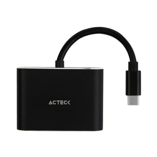 Adaptador Acteck Shift Plus AV420 - USB-C a HDMI/VGA - 10 cm - 4K - AC-934657