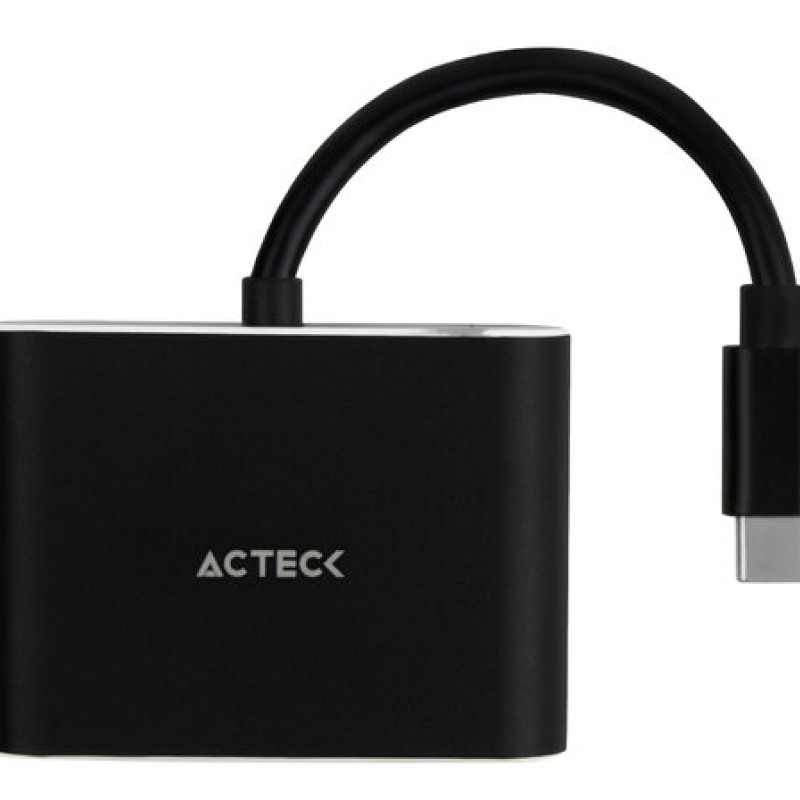 Adaptador Acteck Shift Plus AV420 - USB-C a HDMI/VGA - 10 cm - 4K - AC-934657