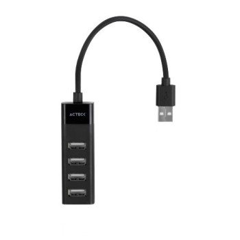 Hub USB Acteck DH420 - 4x USB 2.0 - Negro - AC-934671