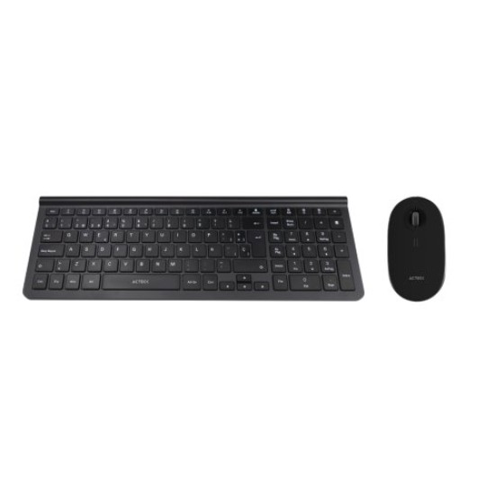 Kit de Teclado y Mouse Acteck Creator Edge Mk675 - Inalámbrico - USB - Multimedia - Español - Negro - AC-934954