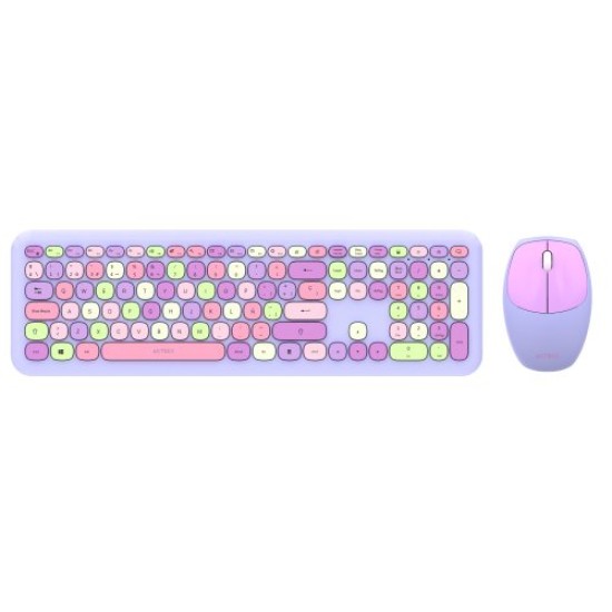 Kit de Teclado y Mouse Acteck Creator Chic MK475 - Inalámbrico - USB - Multimedia - Morado - AC-935173