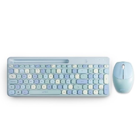 Kit de Teclado y Mouse Acteck Creator Chic MK470 - Inalámbrico - USB - Multimedia - Azul - AC-935197