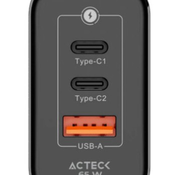 Cargador de Pared Acteck Energon Prime 65W - 2x USB-C + 1x USB-A - Modelo AC-935579 Cargador de Pared Acteck Energon Prime 65W - 2x USB-C + 1x USB-A - Modelo AC-935579