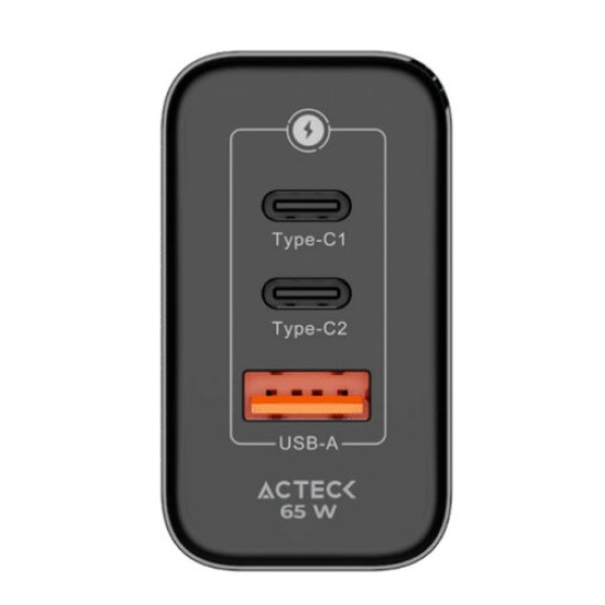 Cargador de Pared Acteck Energon Prime CP665 - 65W - 2x USB-C - 1x USB-A - AC-935579