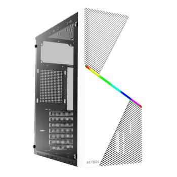 Gabinete Gamer Acteck Draco GM450 - Media Torre - ATX/Micro ATX/Mini ITX - Fuente 500W - Panel Lateral - Blanco - AC-935722