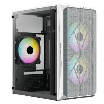 Gabinete Gamer Acteck Doom GI630 - Micro Torre - Micro ATX/Mini ITX - Fuente 500W - Panel Lateral - Blanco - AC-935746