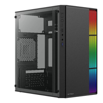 Gabinete Gamer Acteck Fusion II GI440 - Micro Torre - Micro ATX/Mini ITX - Fuente 500W - Panel Lateral - AC-935753