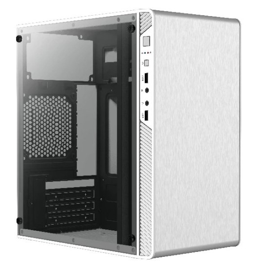 Gabinete Gamer Acteck Performance II GI215W - Micro Torre - Micro ATX/Mini ITX - Fuente 500W - Panel Lateral - Blanco - AC-935852