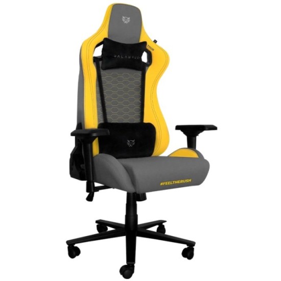 Silla Gamer Balam Rush Thunder Tour - Soporta 150 kg - Gris con Amarillo - BR-932875