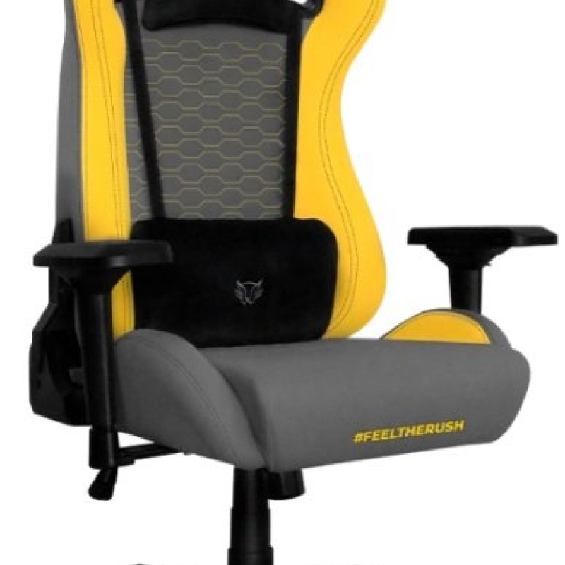 Silla Gamer Balam Rush Thunder Tour - Soporta 150 kg - Gris con Amarillo - BR-932875