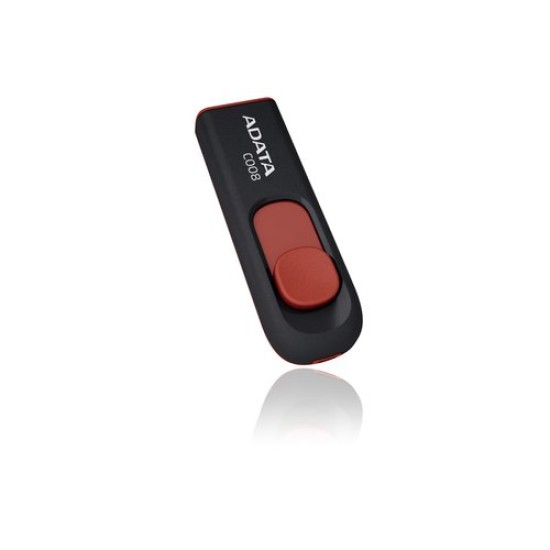 Memoria USB ADATA C008 - 16GB - USB 2.0 - Negro/Rojo - AC008-16G-RKD