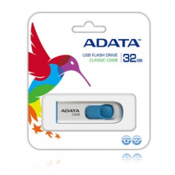 Memoria USB ADATA C008 32GB USB 2.0 Blanco/Azul AC008-32G-RWE