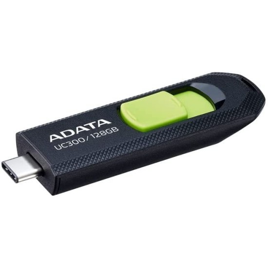 Memoria USB ADATA UC300 - 128GB - USB-C - Negro con Verde - ACHO-UC300-128G-RBK/GN