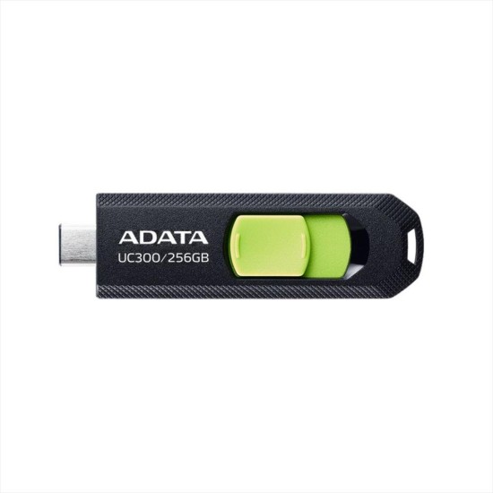 Memoria USB ADATA UC300 - 256GB - USB-C - Negro con Verde - ACHO-UC300-256G-RBK/GN