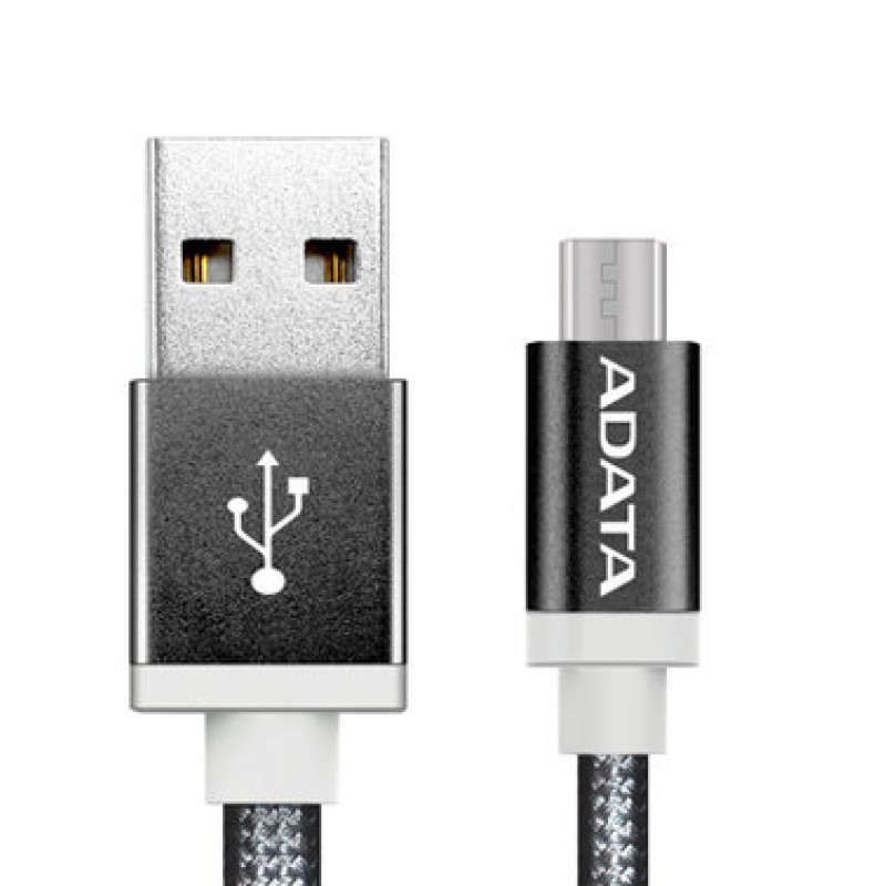 Cable USB ADATA AMUCAL-100CMK-CBK - 1m - USB A / Micro-USB B - Negro - AMUCAL-100CMK-CBK