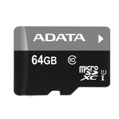 Memoria MicroSDXC ADATA - 64GB - Clase 10 - UHS-I - C/Adaptador - AUSDX64GUICL10-RA1