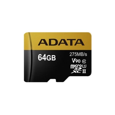 Memoria ADATA Premier ONE - microSDXC - 64GB - UHS-II - U3 - Clase 10 - C/Adaptador - AUSDX64GUII3CL10-CA1