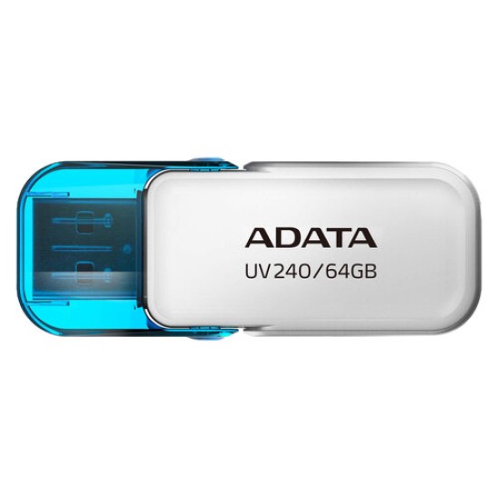 Memoria USB ADATA UV240 - 64GB - USB 2.0 - Blanco - AUV240-64G-RWH