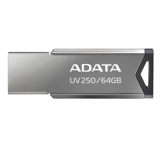 Memoria USB ADATA UV250 - 64GB - USB 2.0 - Plata - AUV250-64G-RBK
