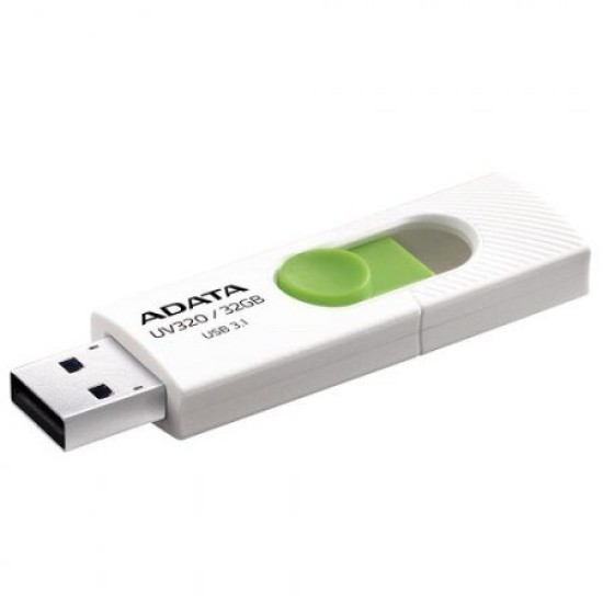 Memoria USB ADATA UV320 - 32GB - USB 3.1 - Blanco/verde - AUV320-32G-RWHGN
