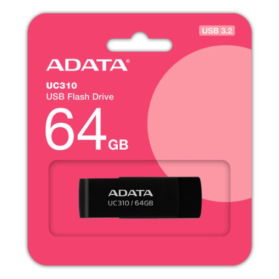 Memoria USB ADATA UC310 - 64GB - USB 3.2 - Negro - UC310-64G-RBK