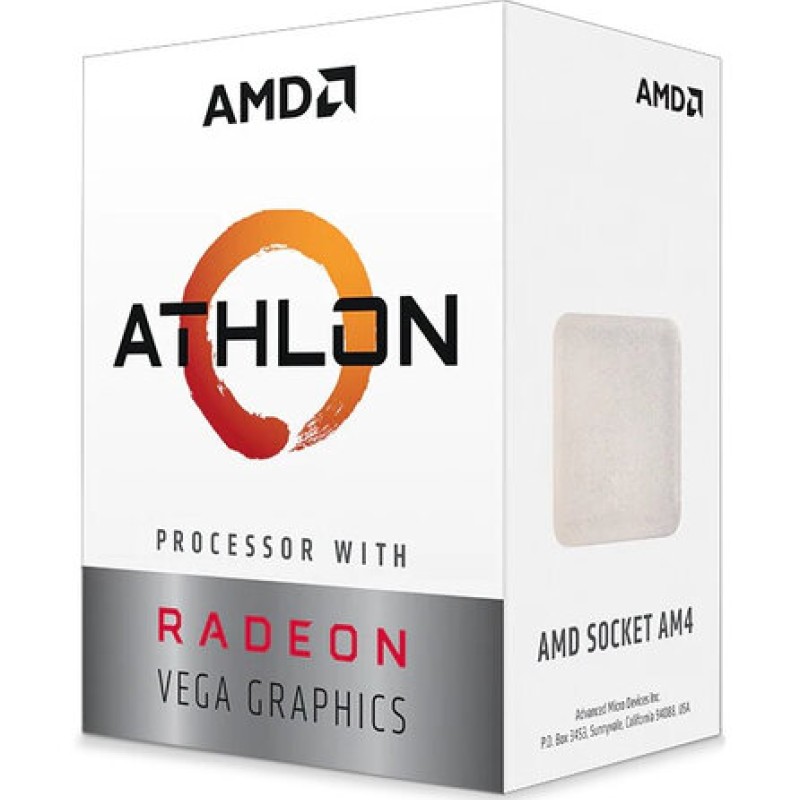 Procesador AMD Athlon 3000G - 3.5 GHz - 2 Núcleos - Socket AM4 - 4MB Caché - 35W - Radeon Vega 3 - YD3000C6FHBOX