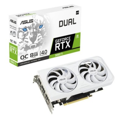 Tarjeta de Video ASUS Dual GeForce RTX 3060 Ti White OC Edition - 8GB - 256-bit - PCI-E 4.0 - GDDR6X - HDMI - DisplayPort - DUAL-RTX3060TI-O8GD6X-WHITE