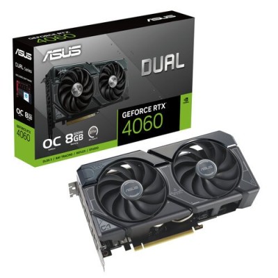 Tarjeta de Video ASUS Dual GeForce RTX 4060 OC Edition - 8GB - 128-bit - PCI-E 4.0 - GDDR6 - HDMI - DisplayPort - DUAL-RTX4060-O8G