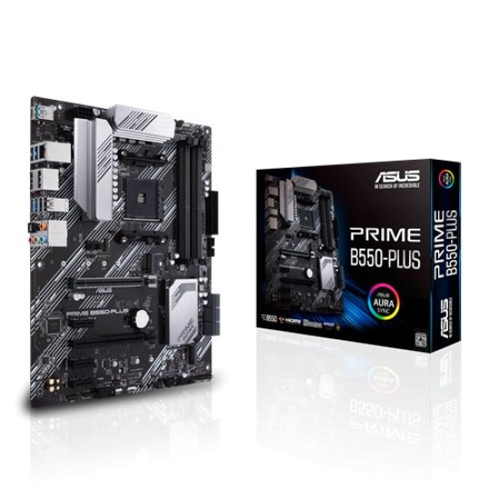 Tarjeta Madre ASUS PRIME B550-PLUS - Socket AM4 - 4x DDR4 - 2133/3200/4400(O.C)MHz - HDMI - DisplayPort - USB 2.0/3.2 - ATX - PRIME B550-PLUS