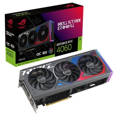 Tarjeta de Video ASUS ROG Strix GeForce RTX 4060 OC Edition - 8GB - 128-bit - PCI-E 4.0 - GDDR6 - HDMI - DisplayPort - ROG-STRIX-RTX4060-O8G-GAMING