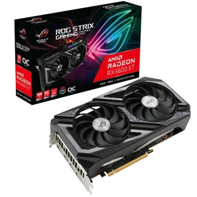 Tarjeta de Vídeo ASUS ROG Strix Radeon RX 6600 XT OC Edition - 8GB - 128-bit - PCI-E 4.0 - GDDR6 - HDMI - DisplayPort - ROG-STRIX-RX6600XT-O8G-GAMING