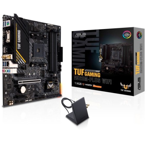 Tarjeta Madre ASUS TUF GAMING A520M-PLUS WIFI - Socket AM4, Micro ATX, Wi-Fi y Bluetooth 5.0