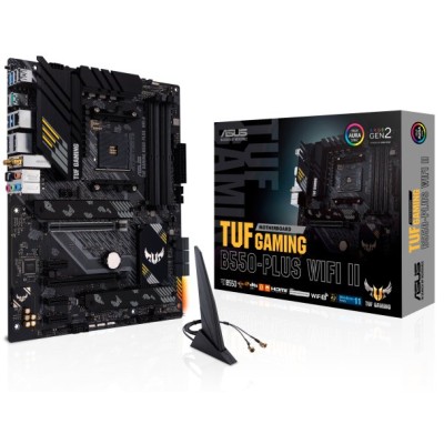 Tarjeta Madre ASUS TUF GAMING B550-PLUS WIFI II - Socket AM4 - 4xDDR4 - 2133/3200/4866(OC) MHz - HDMI - DisplayPort - USB 2.0/3.2 - ATX - TUF GAMING B550-PLUS WIFI II