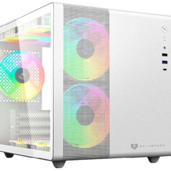 Gabinete Gamer Balam Rush TANK MINI GI930 - Mini Torre Blanco con Panel Lateral de Vidrio - BR-936040