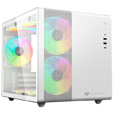 Gabinete Gamer Balam Rush TANK MINI GI930 - Mini Torre - Micro ATX/Mini ITX - 3 Ventiladores - Panel Lateral - Blanco - BR-936040