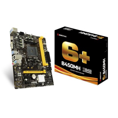 Tarjeta Madre Biostar B450MH - Socket AM4 - 2xDDR4 - 1866/2933/3200(OC) MHz - HDMI - VGA - USB 2.0/3.2 - Micro ATX - B450MH