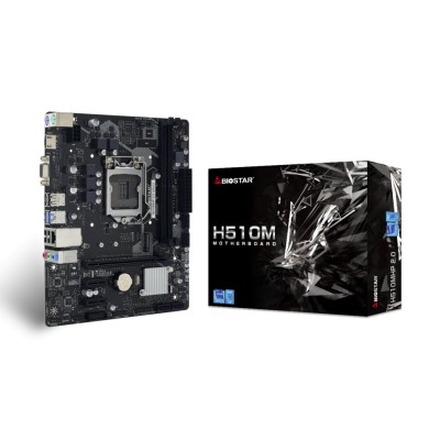 Tarjeta Madre Biostar H510MHP 2.0 - Socket 1200 - 2x DDR4 - 1866/2666/3200 MHz - HDMI - VGA - USB 2.0/3.2 - Micro ATX - H510MHP 2.0