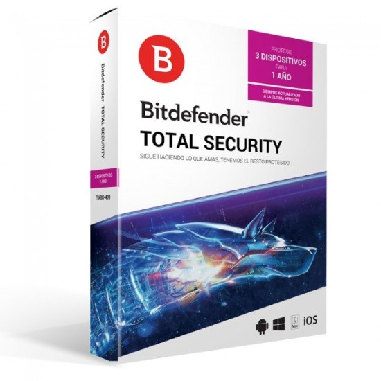Antivirus Bitdefender Total Security - 3 Usuarios - 1 Año - Caja - TMBD-409