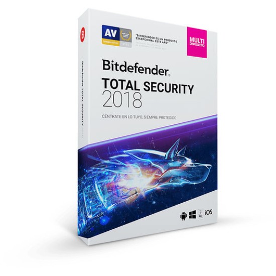 Antivirus Bitdefender Total Security Multidispositivos - 5 Dispositivos - 1 Año - Caja - TMBD-410