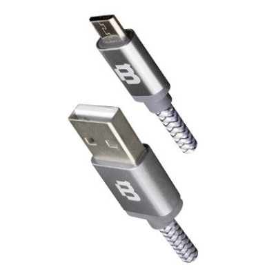 Cable USB BLACKPCS CAGYMT2M-3 - USB A - Micro-USB - 2 Mts - Macho - Gris - CAGYMT2M-3