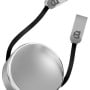Cable USB 2 en 1 BLACKPCS CASMCPR-3 - USB A - USB-C - 1M - Macho - Retráctil - Plata - CASMCPR-3