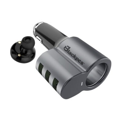 Cargador para Auto BLACKPCS EPI053BT-BL - 3 Puertos - USB - Manos Libres - EPI053BT-BL